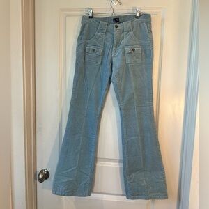 Vintage Y2K The Blues Corduroy Low Rise Flare Leg Baby Blue Pants, Size 6/8